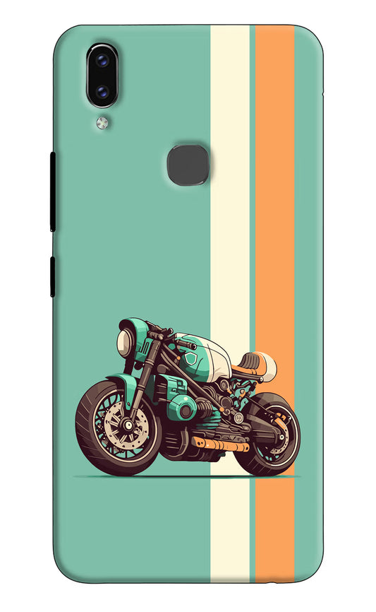 Striped Moto Drift Vivo V9/V9 Pro/V9 Youth Hard Case Back Cover by Casekaro