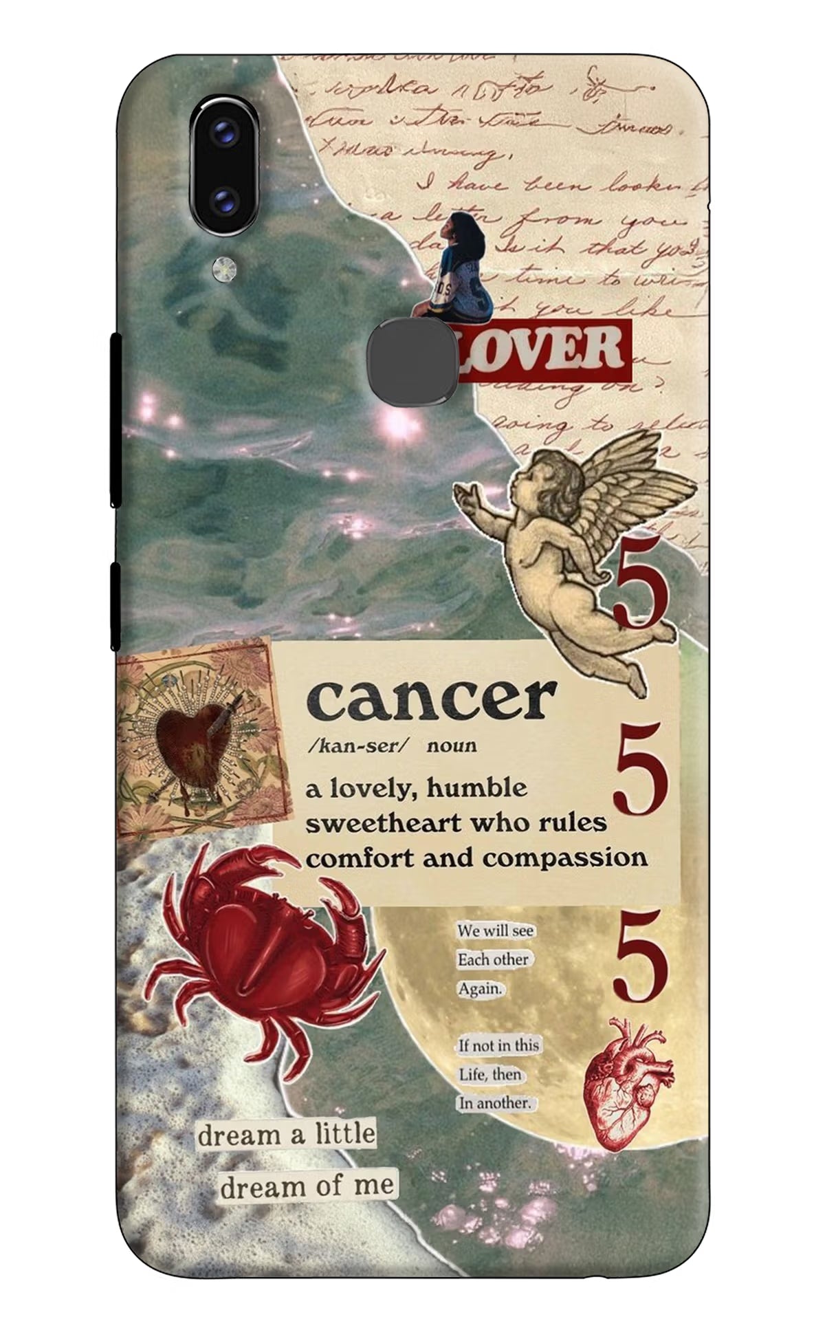 Cancer Zodiac Vivo V9/V9 Pro/V9 Youth Hard Case Back Cover by Casekaro