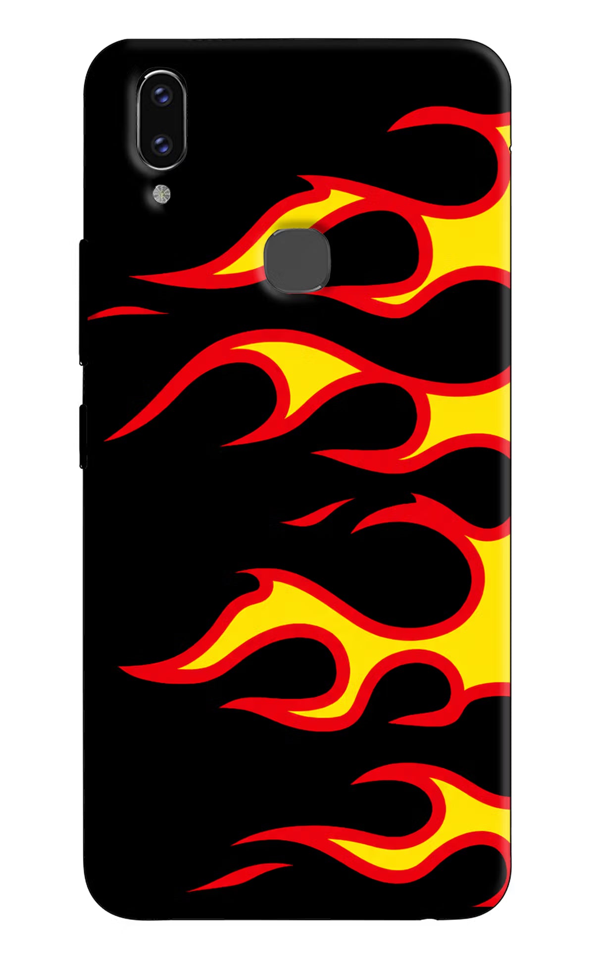 Side Sweep Flames Vivo V9/V9 Pro/V9 Youth Hard Case Back Cover by Casekaro