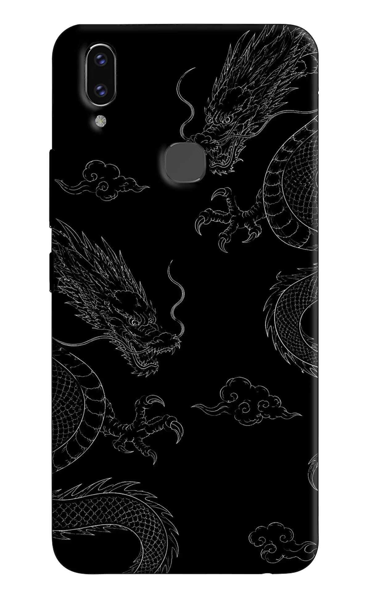 Twin Dragons Vivo V9/V9 Pro/V9 Youth Hard Case Back Cover by Casekaro
