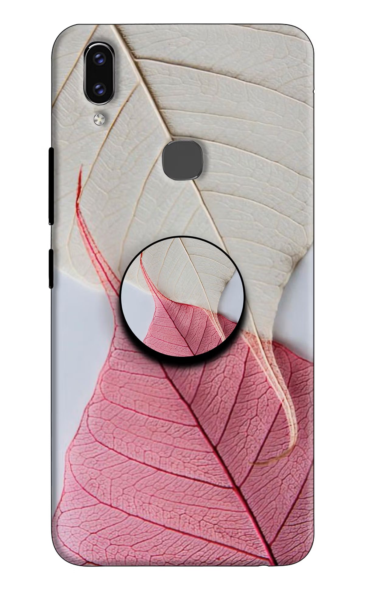 White Pink Leaf Vivo V9/V9 Pro/V9 Youth Pop Case by Casekaro