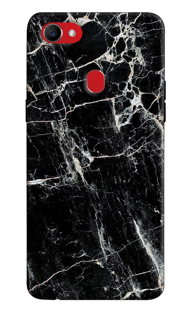 Black Marble Texture Oppo F7 Hard Case Back Cover by Casekaro