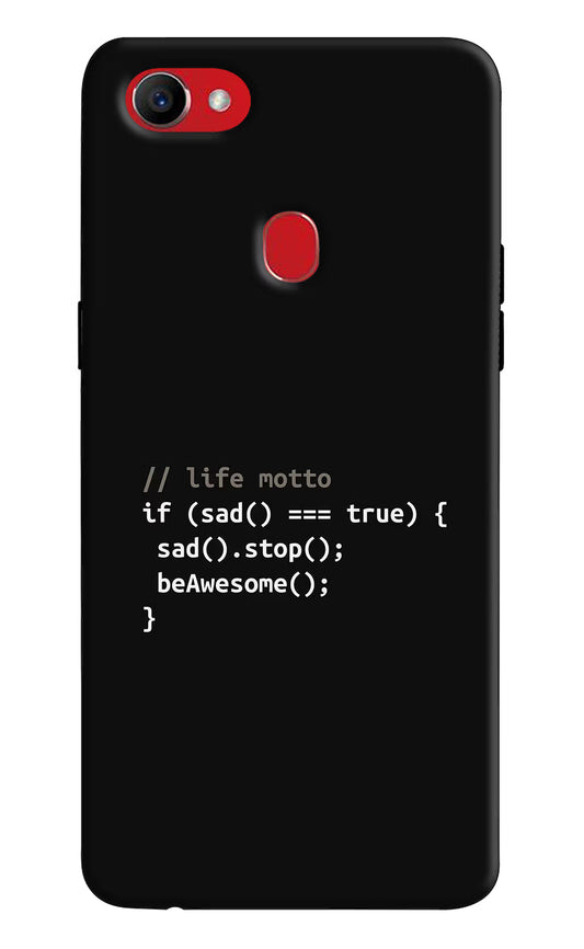Life Motto Code Oppo F7 Hard Case Back Cover by Casekaro