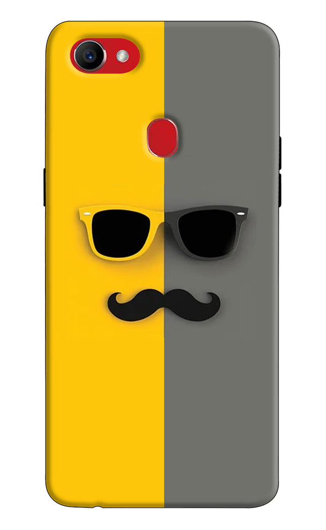 Sunglasses with Mustache Oppo F7 Hard Case Back Cover by Casekaro