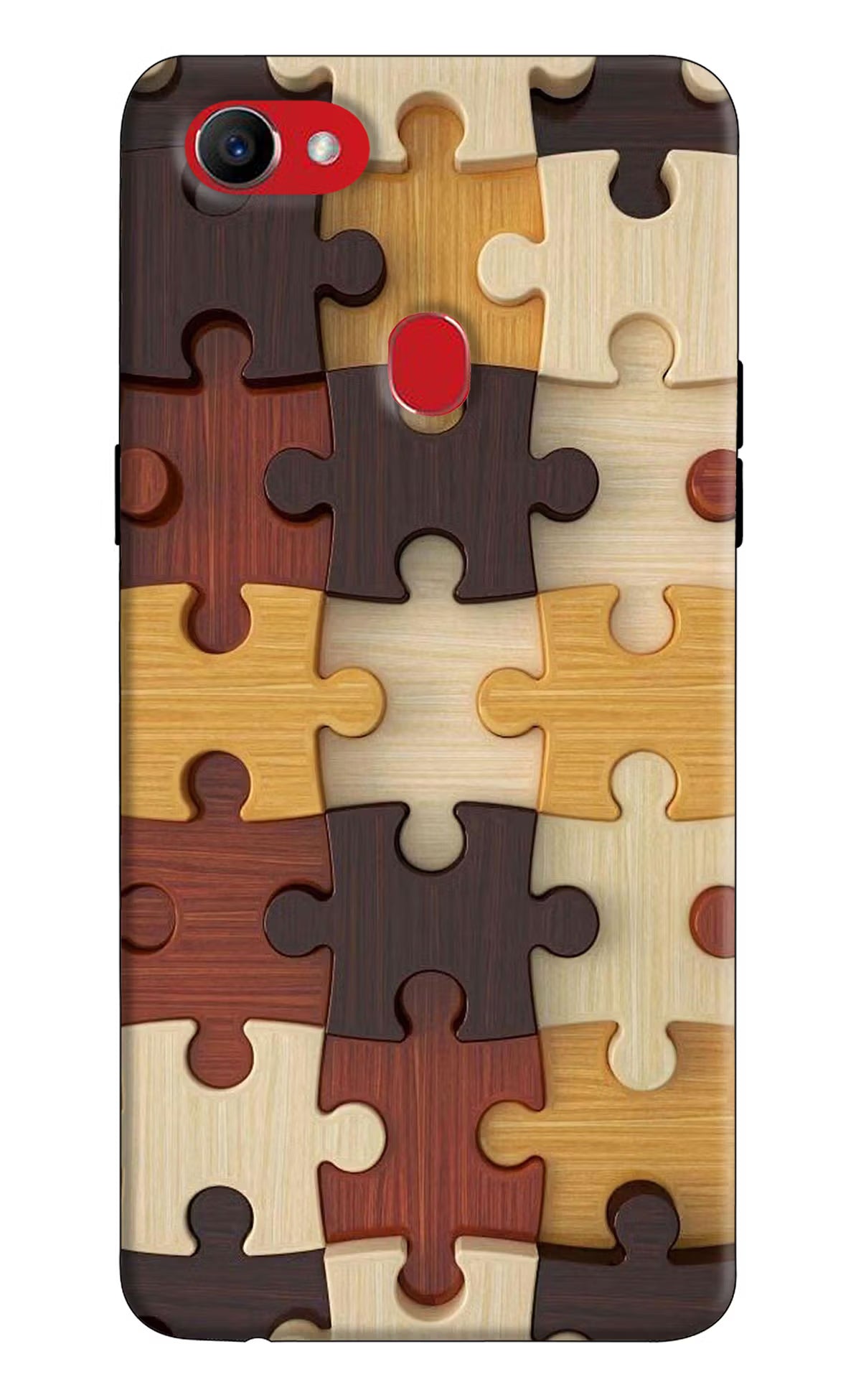 Wooden Puzzle Oppo F7 Hard Case Back Cover by Casekaro