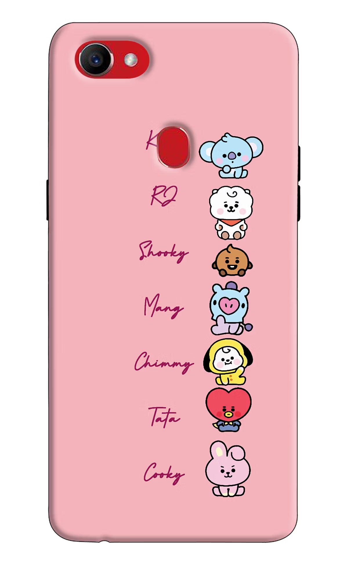 BTS names Oppo F7 Hard Case Back Cover by Casekaro