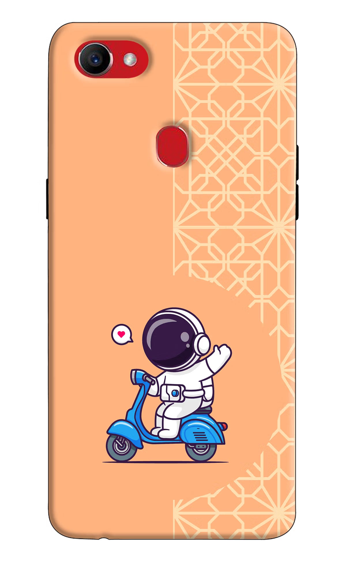 Cute Astronaut Riding Oppo F7 Hard Case Back Cover by Casekaro