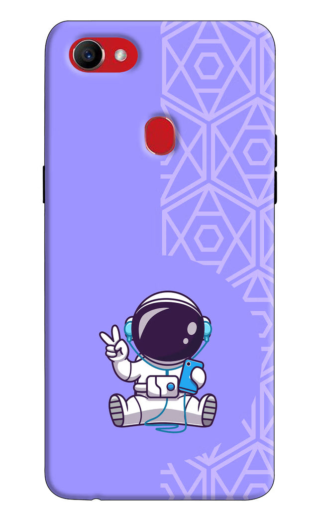 Cute Astronaut Chilling Oppo F7 Hard Case Back Cover by Casekaro