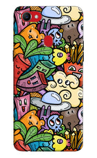 Veggie Doodle Oppo F7 Hard Case Back Cover by Casekaro
