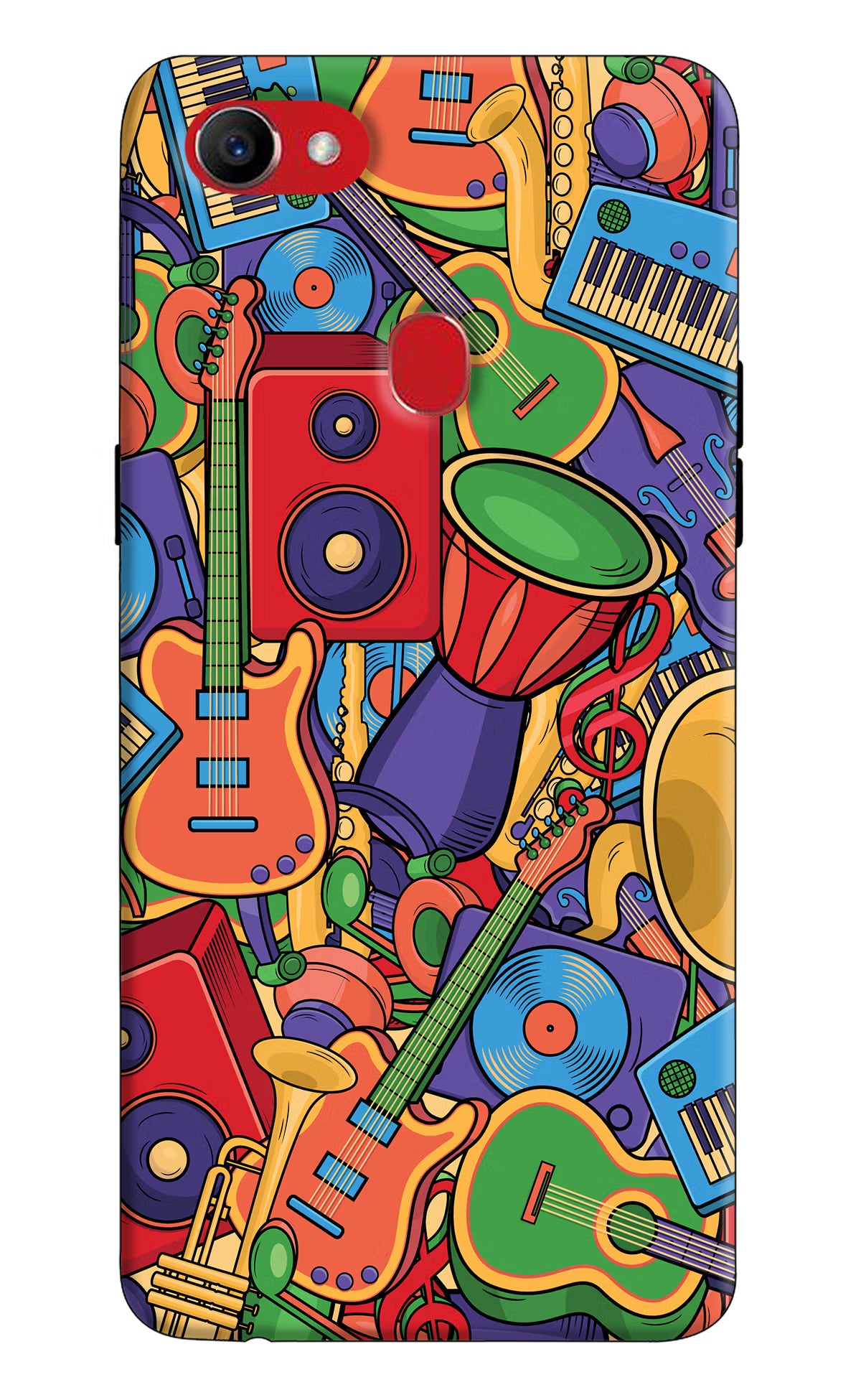Music Instrument Doodle Oppo F7 Hard Case Back Cover by Casekaro