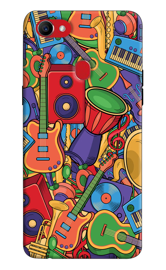 Music Instrument Doodle Oppo F7 Hard Case Back Cover by Casekaro