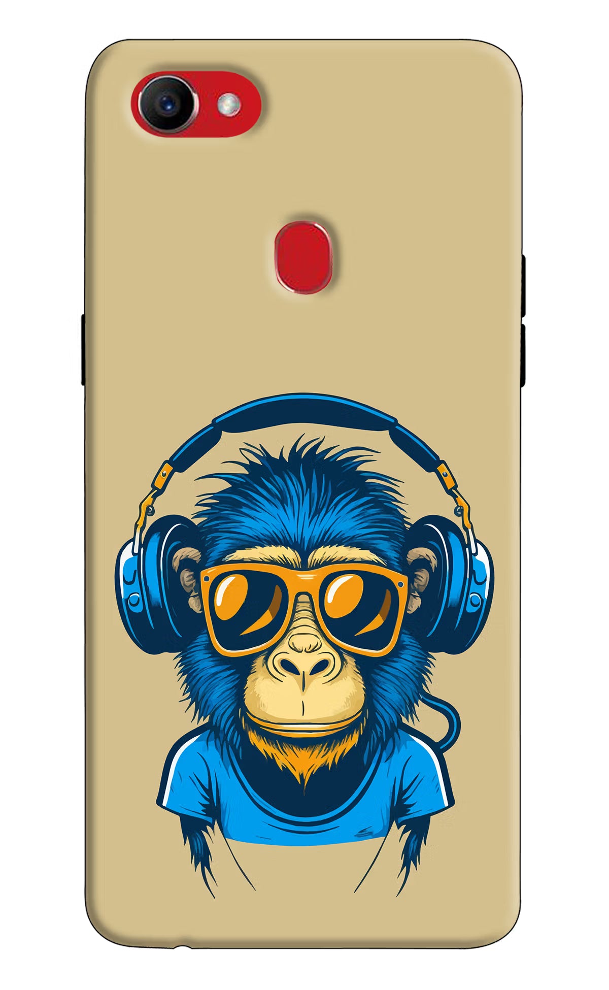 Monkey Headphone Oppo F7 Hard Case Back Cover by Casekaro
