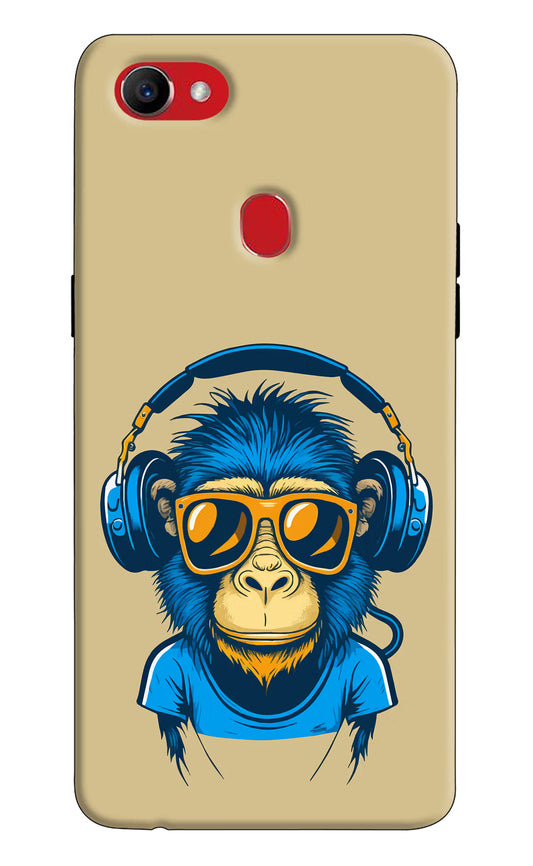Monkey Headphone Oppo F7 Hard Case Back Cover by Casekaro