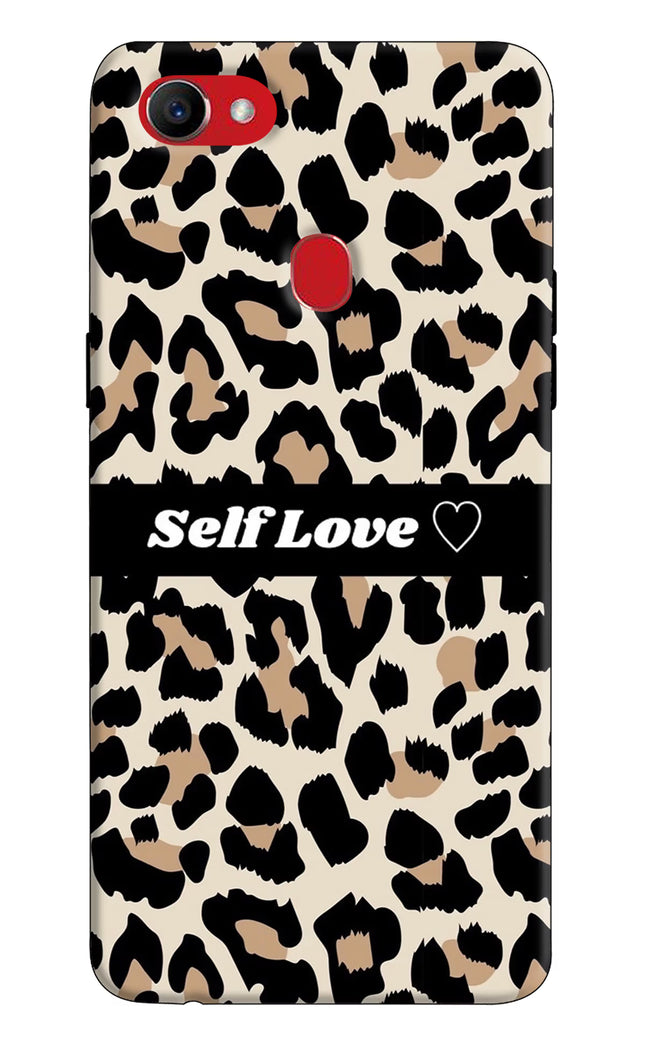 Leopard Print Self Love Oppo F7 Hard Case Back Cover by Casekaro