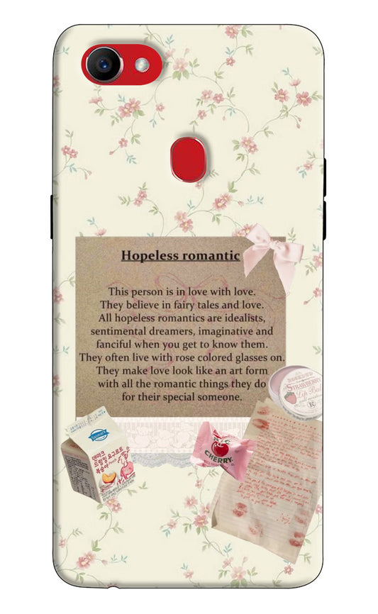 Hopeless Romantic Oppo F7 Hard Case Back Cover by Casekaro