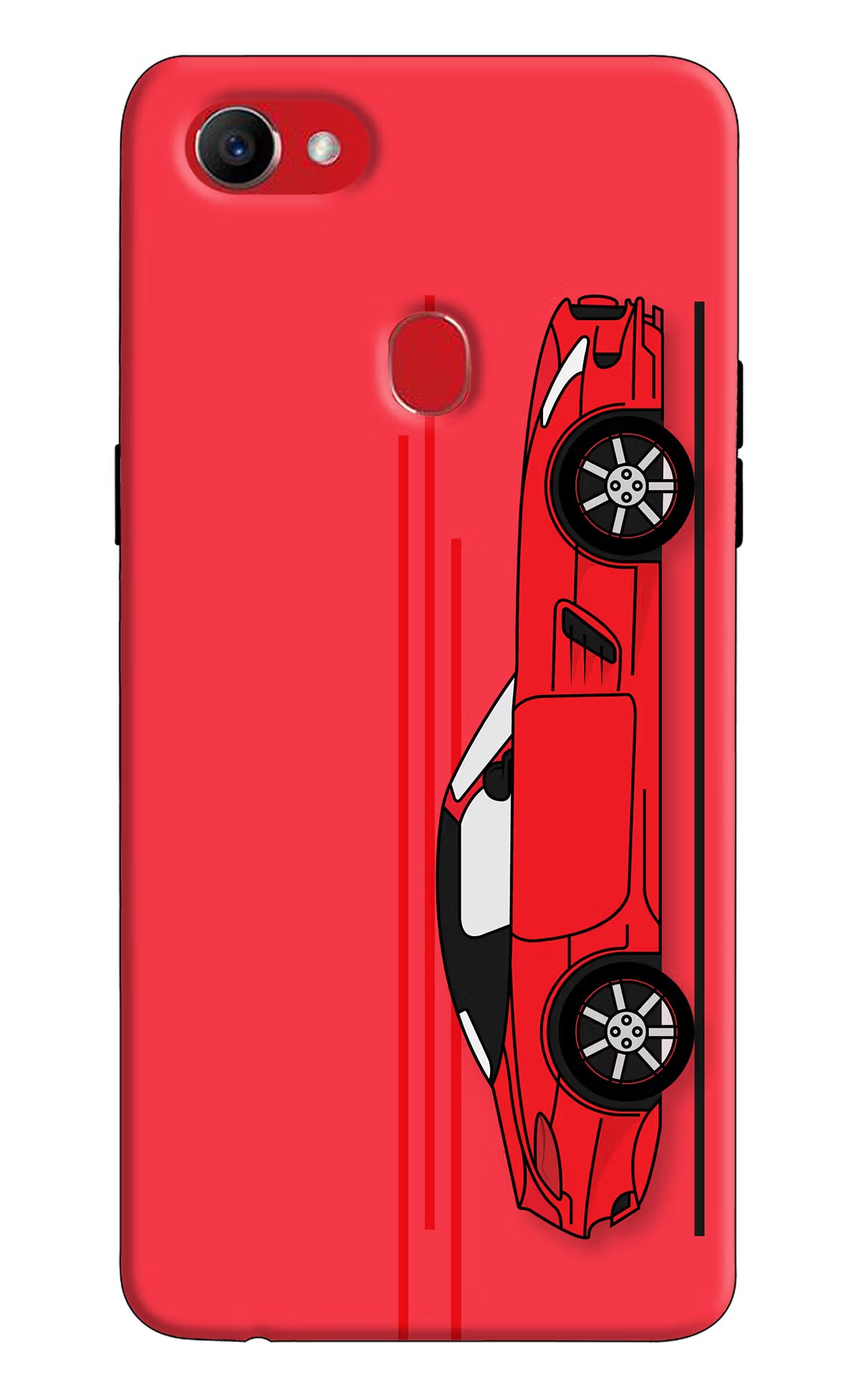 Red Velocity Oppo F7 Hard Case Back Cover by Casekaro