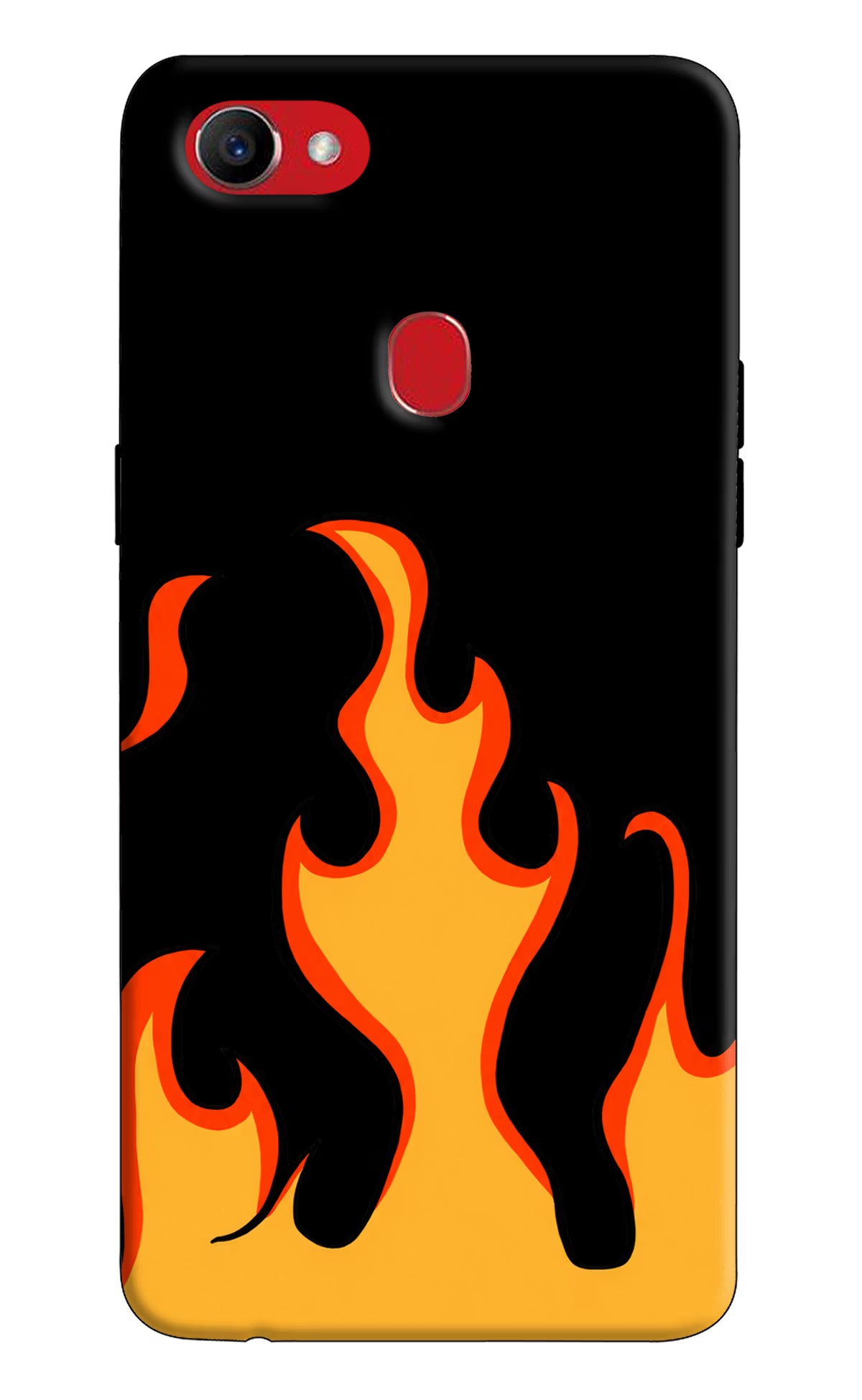 Fired Up – Black Oppo F7 Hard Case Back Cover by Casekaro