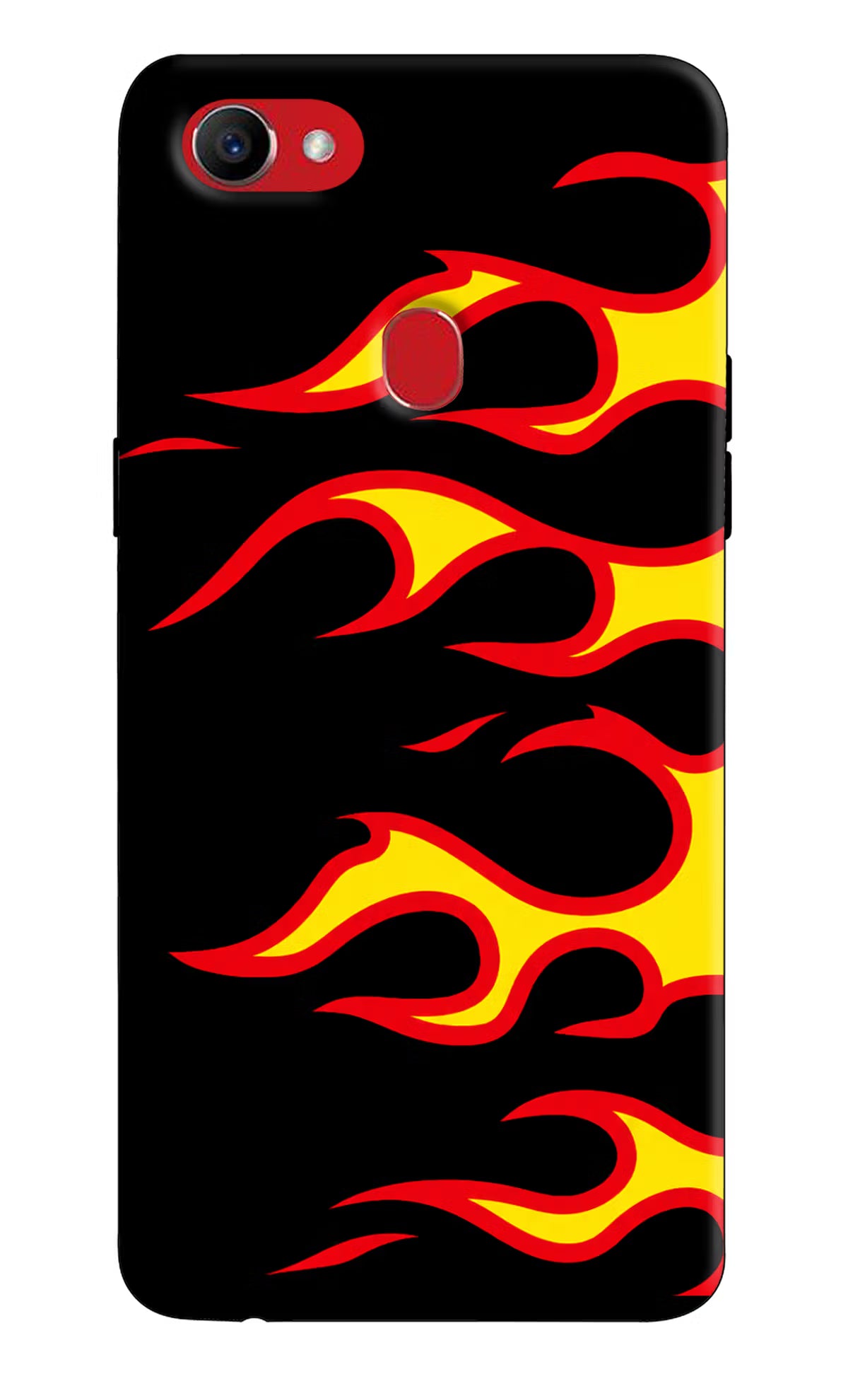 Side Sweep Flames Oppo F7 Hard Case Back Cover by Casekaro