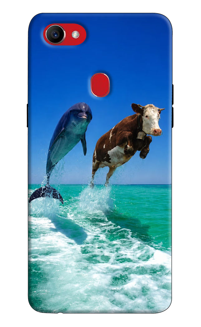 Dolphin vs Cow Oppo F7 Hard Case Back Cover by Casekaro