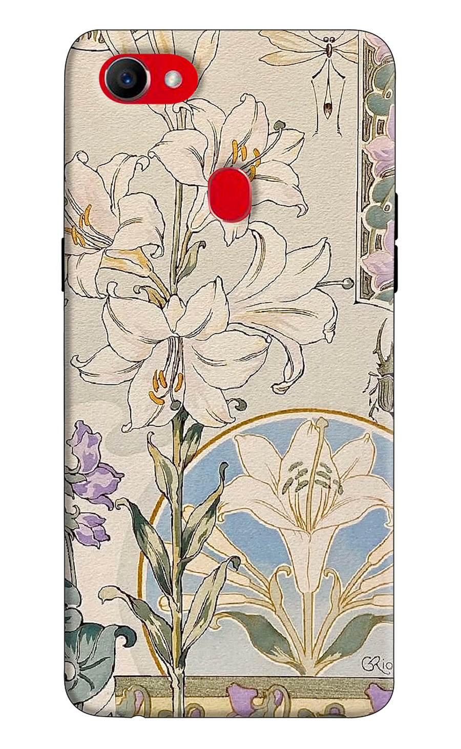 White Lily Oppo F7 Back Cover, Hard case