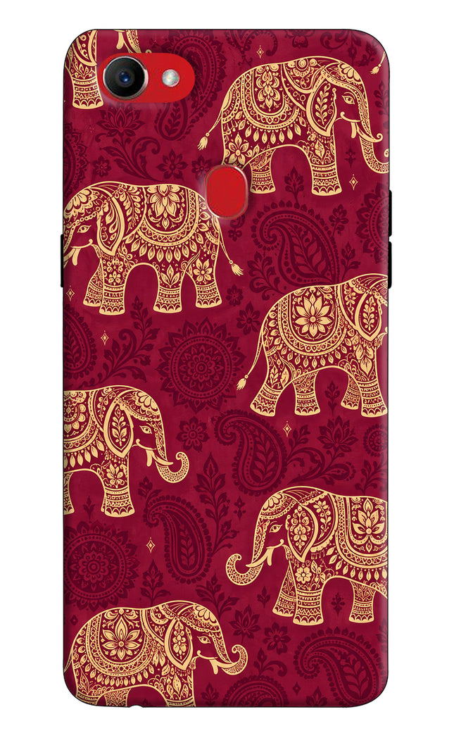 Maroon Elephant Oppo F7 Hard Case Back Cover by Casekaro