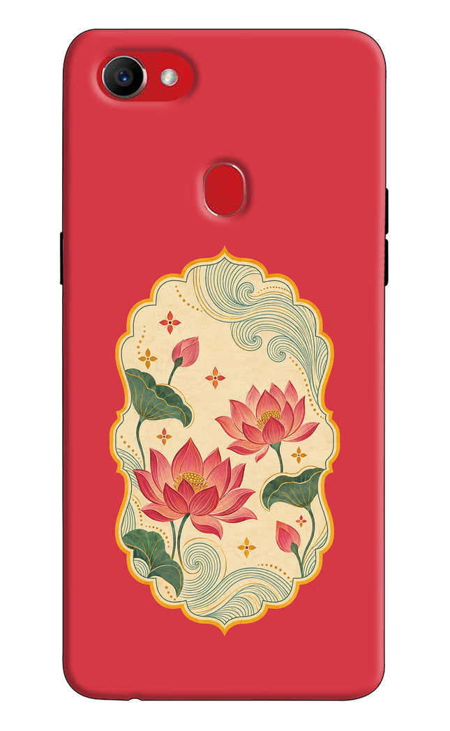 Pink Lotus Oppo F7 Hard Case Back Cover by Casekaro