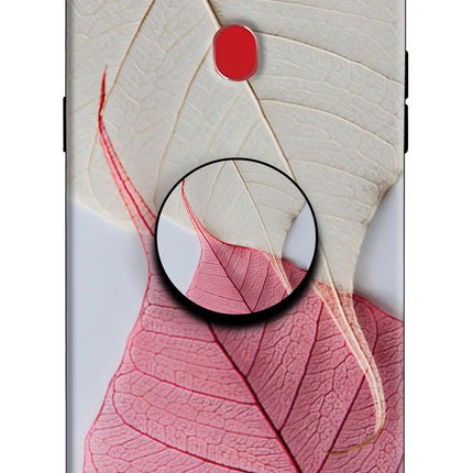 White Pink Leaf Oppo F7 Pop Case by Casekaro