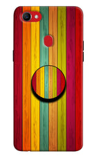 Multicolor Wooden Oppo F7 Pop Case by Casekaro