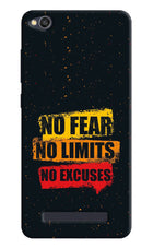No Fear No Limits No Excuse Redmi 4A Hard Case Back Cover by Casekaro