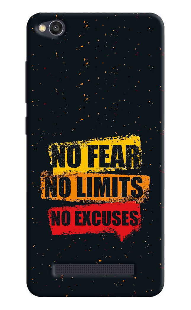 No Fear No Limits No Excuse Redmi 4A Hard Case Back Cover by Casekaro
