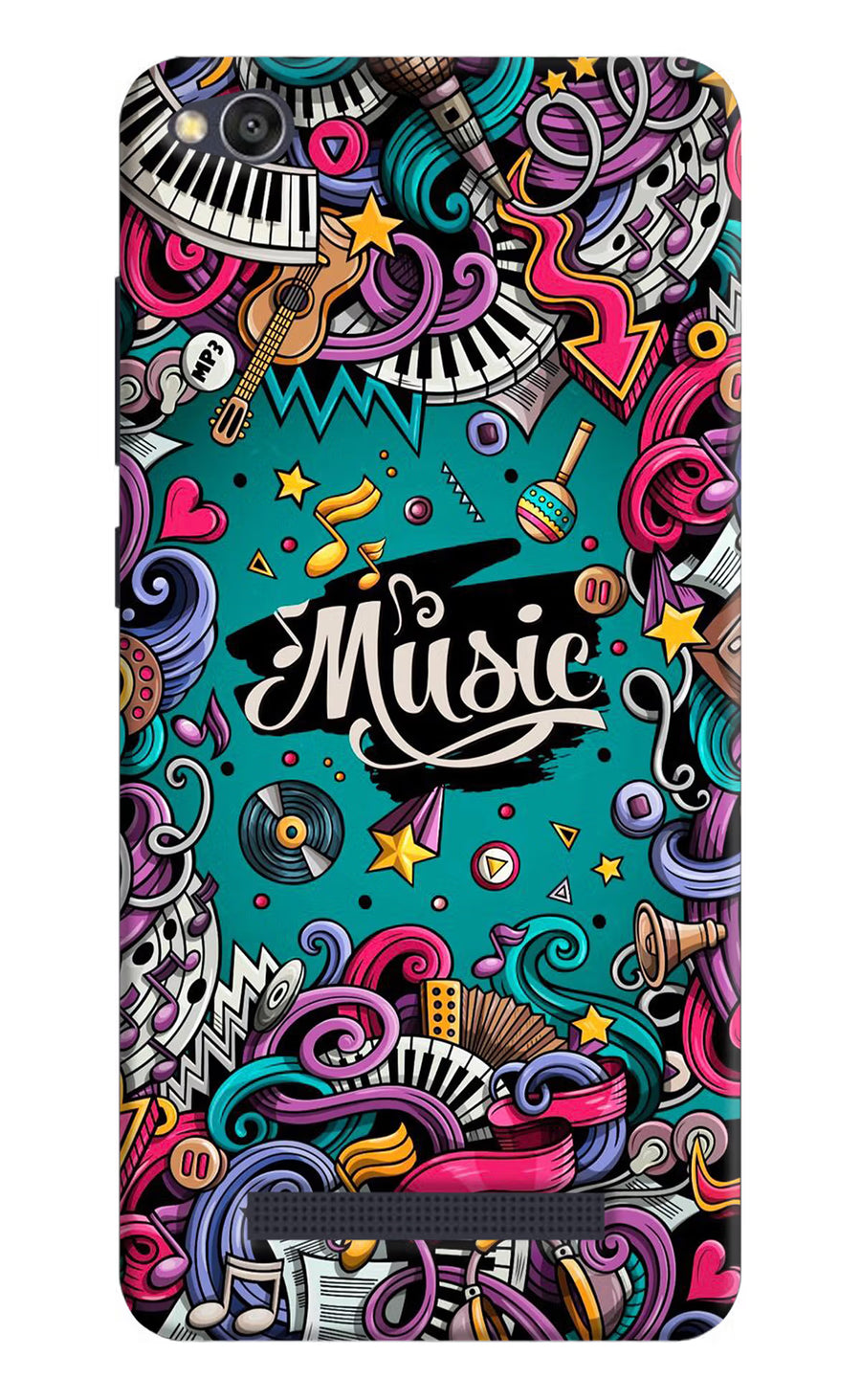 Music Graffiti Redmi 4A Back Cover, Hard case