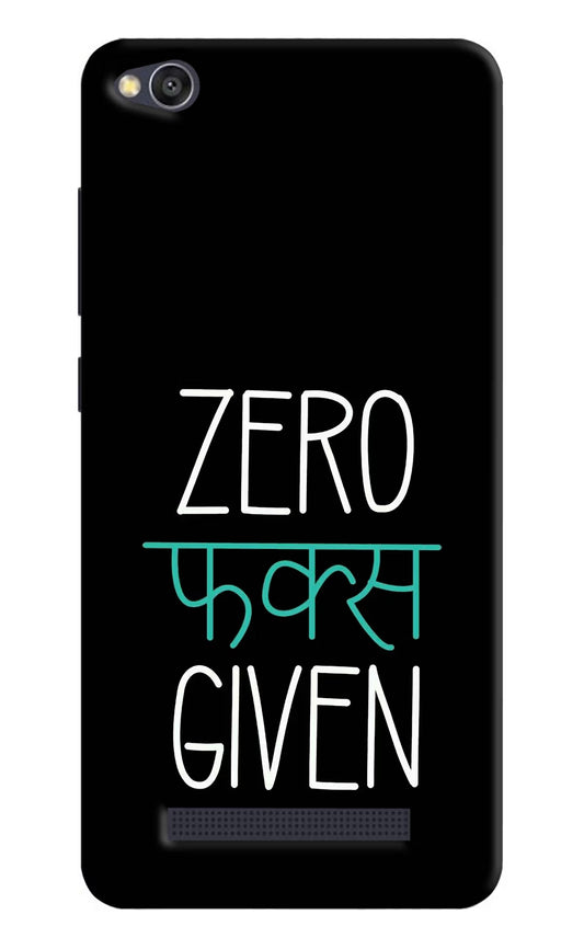 Zero Fucks Given Redmi 4A Hard Case Back Cover by Casekaro