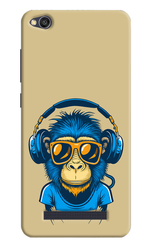 Monkey Headphone Redmi 4A Hard Case Back Cover by Casekaro