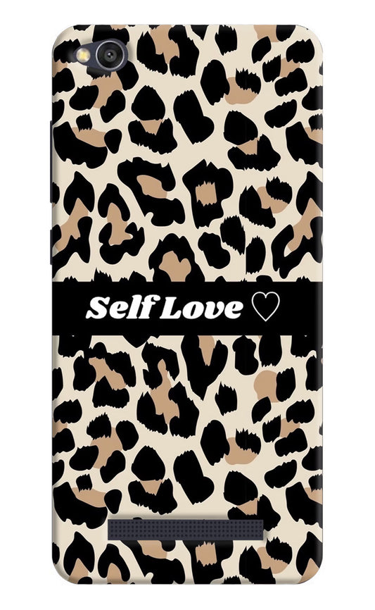 Leopard Print Self Love Redmi 4A Hard Case Back Cover by Casekaro
