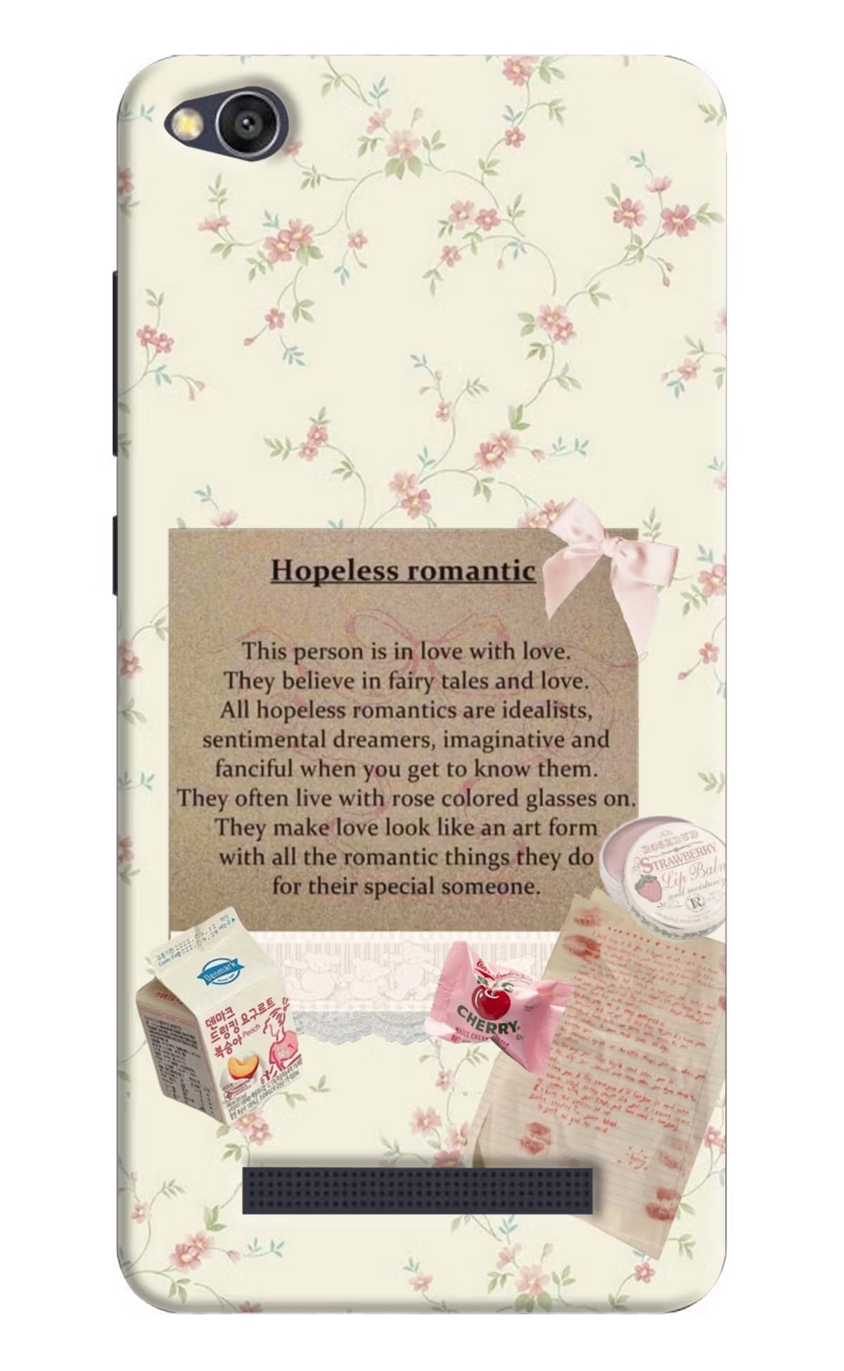 Hopeless Romantic Redmi 4A Hard Case Back Cover by Casekaro