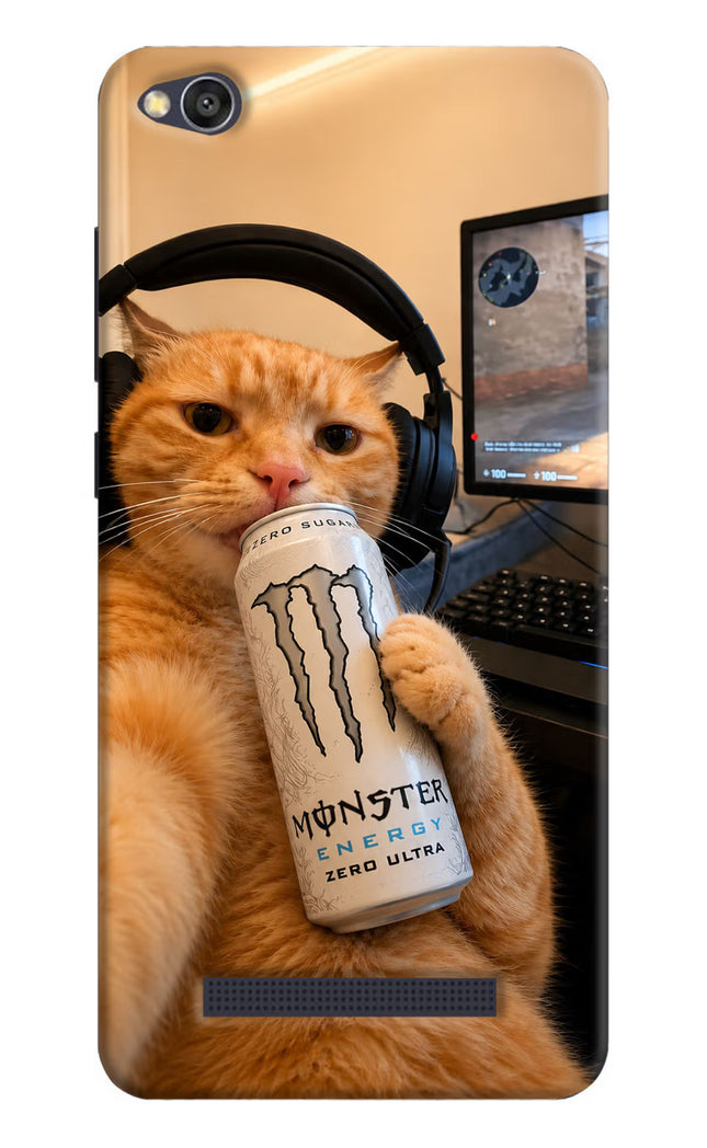Gamer Cat Energy Redmi 4A Hard Case Back Cover by Casekaro
