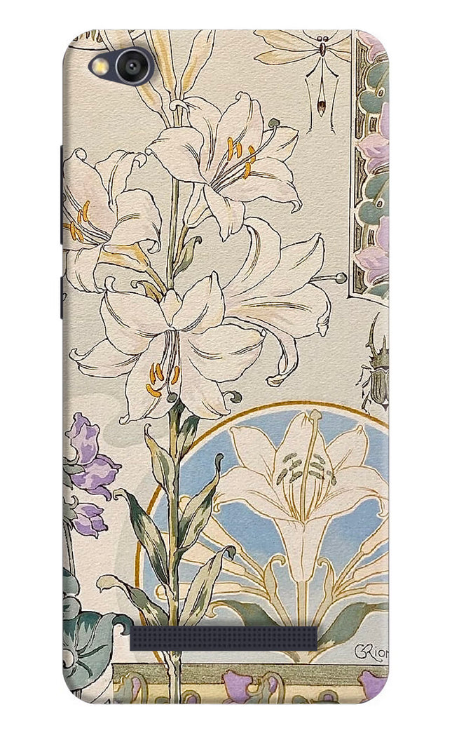 White Lily Redmi 4A Hard Case Back Cover by Casekaro