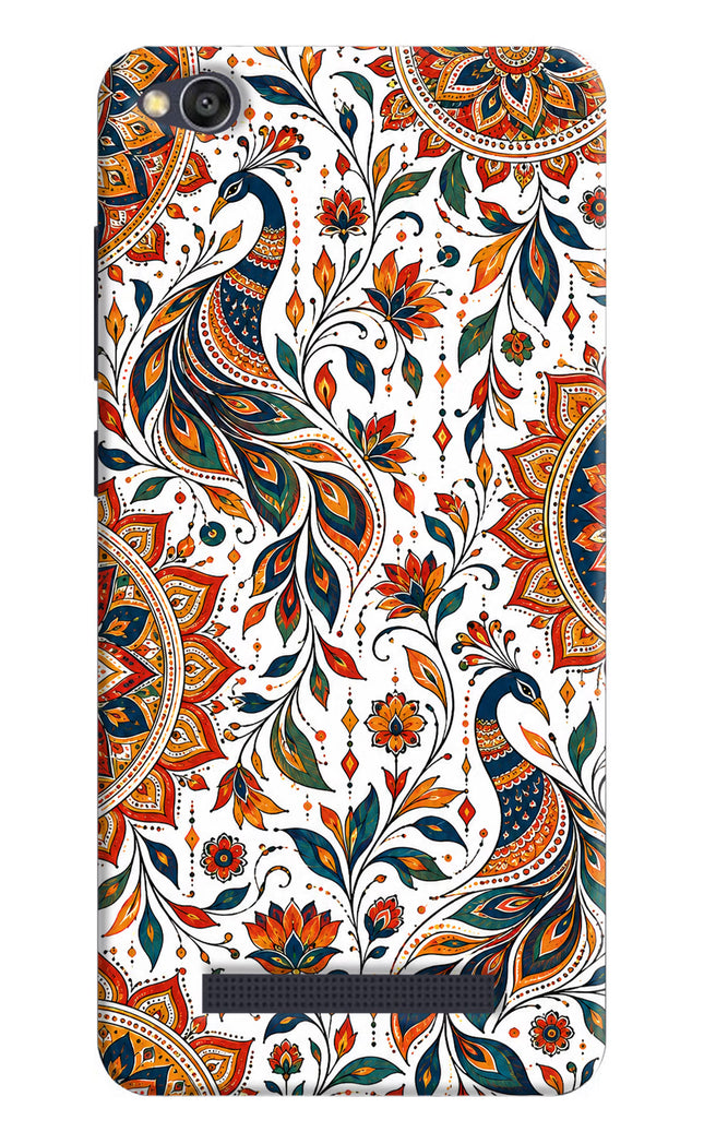 White Mayura Redmi 4A Hard Case Back Cover by Casekaro
