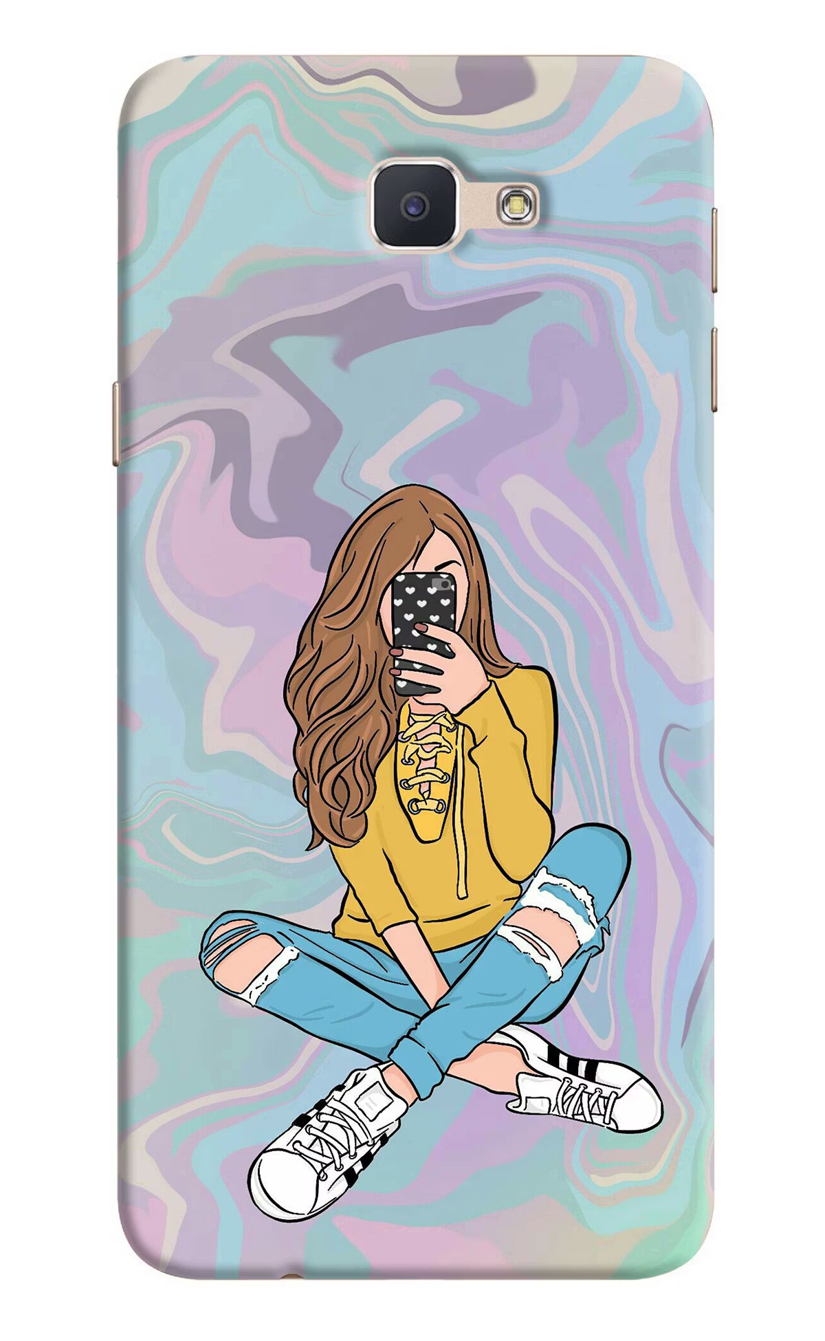 Selfie Girl Samsung J7 Prime Hard Case Back Cover by Casekaro