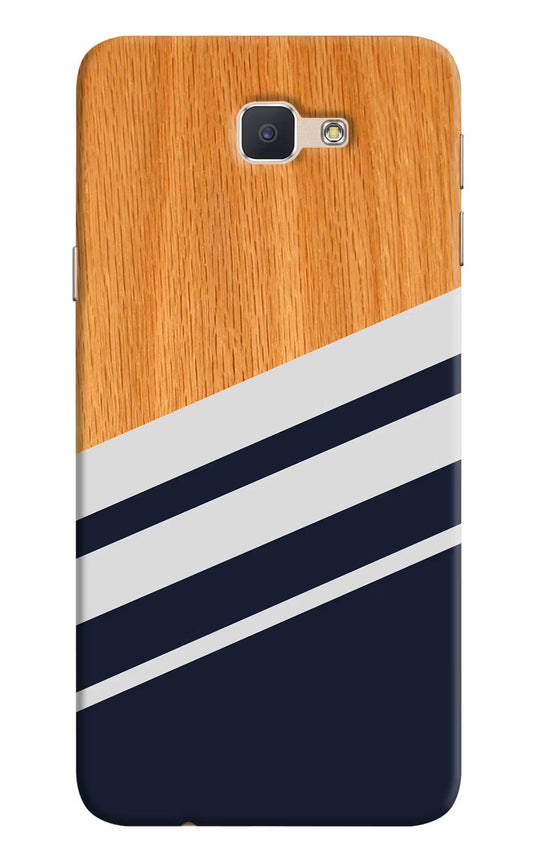 Blue and white wooden Samsung J7 Prime Hard Case Back Cover by Casekaro