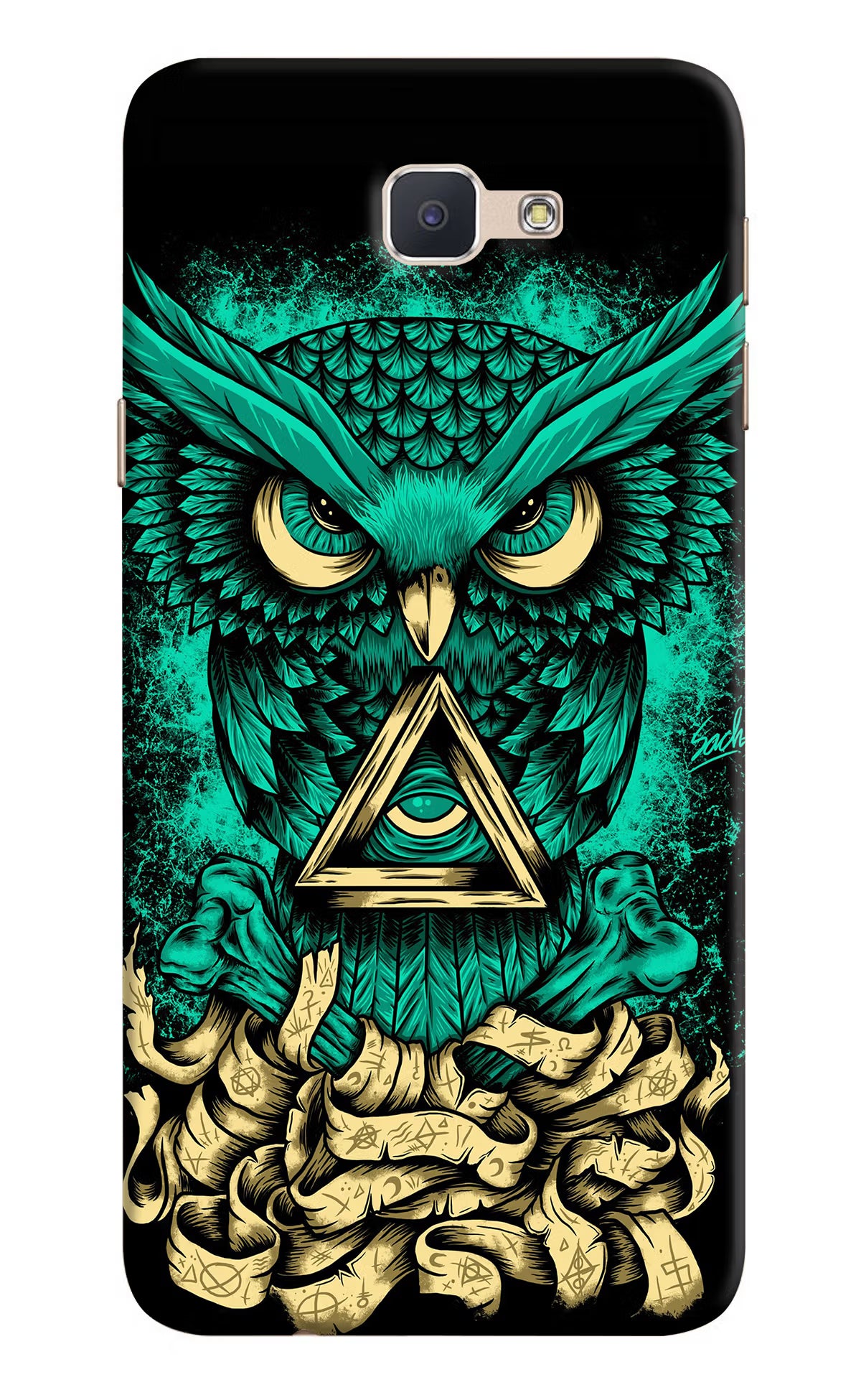 Green Owl Samsung J7 Prime Hard Case Back Cover by Casekaro