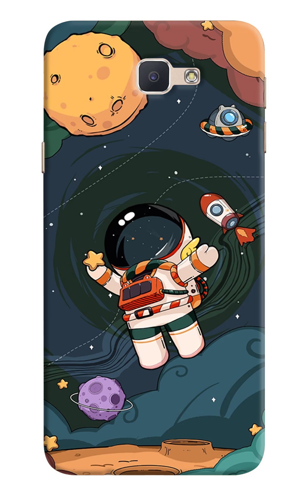 Cartoon Astronaut Samsung J7 Prime Hard Case Back Cover by Casekaro
