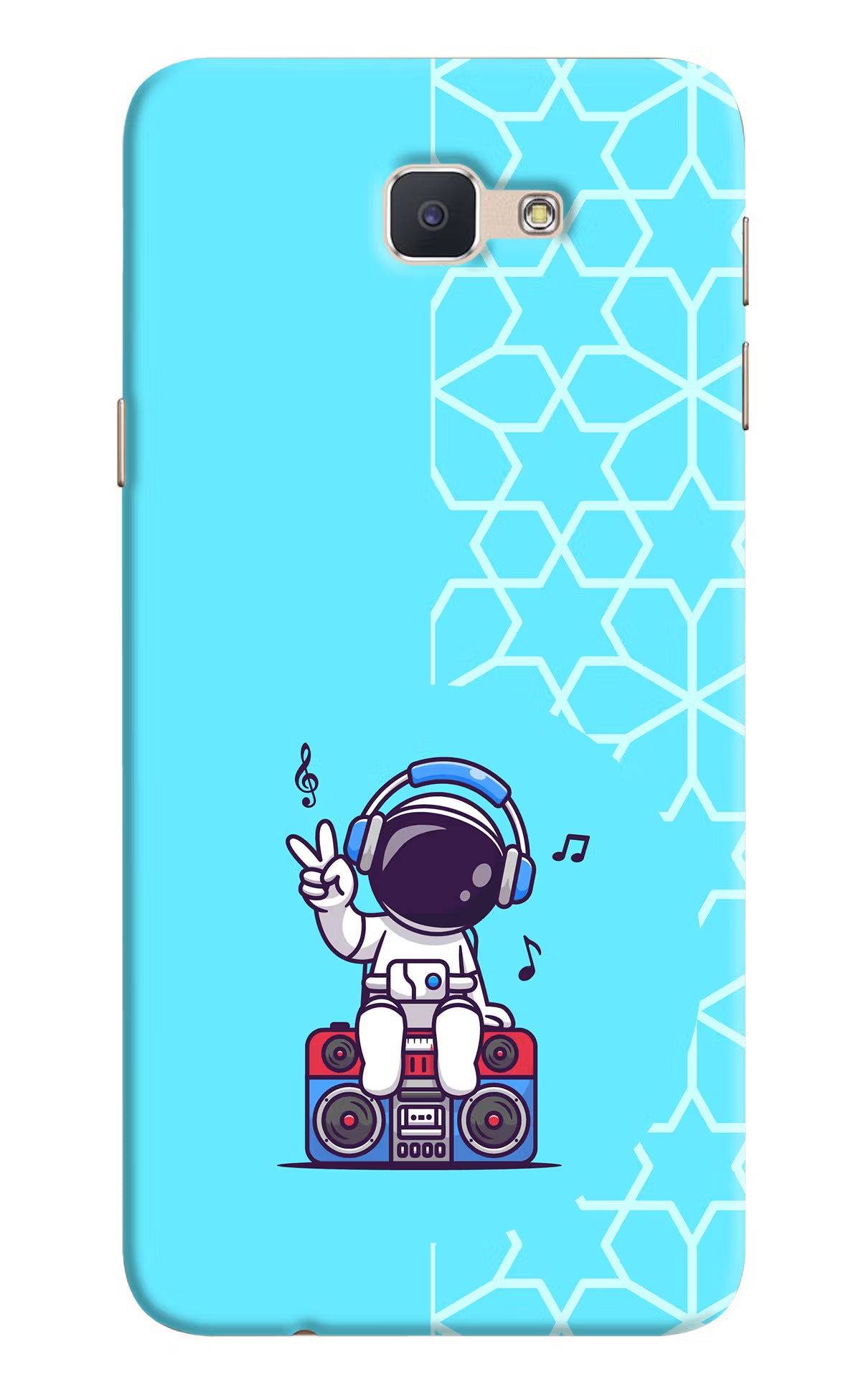 Cute Astronaut Chilling Samsung J7 Prime Hard Case Back Cover by Casekaro