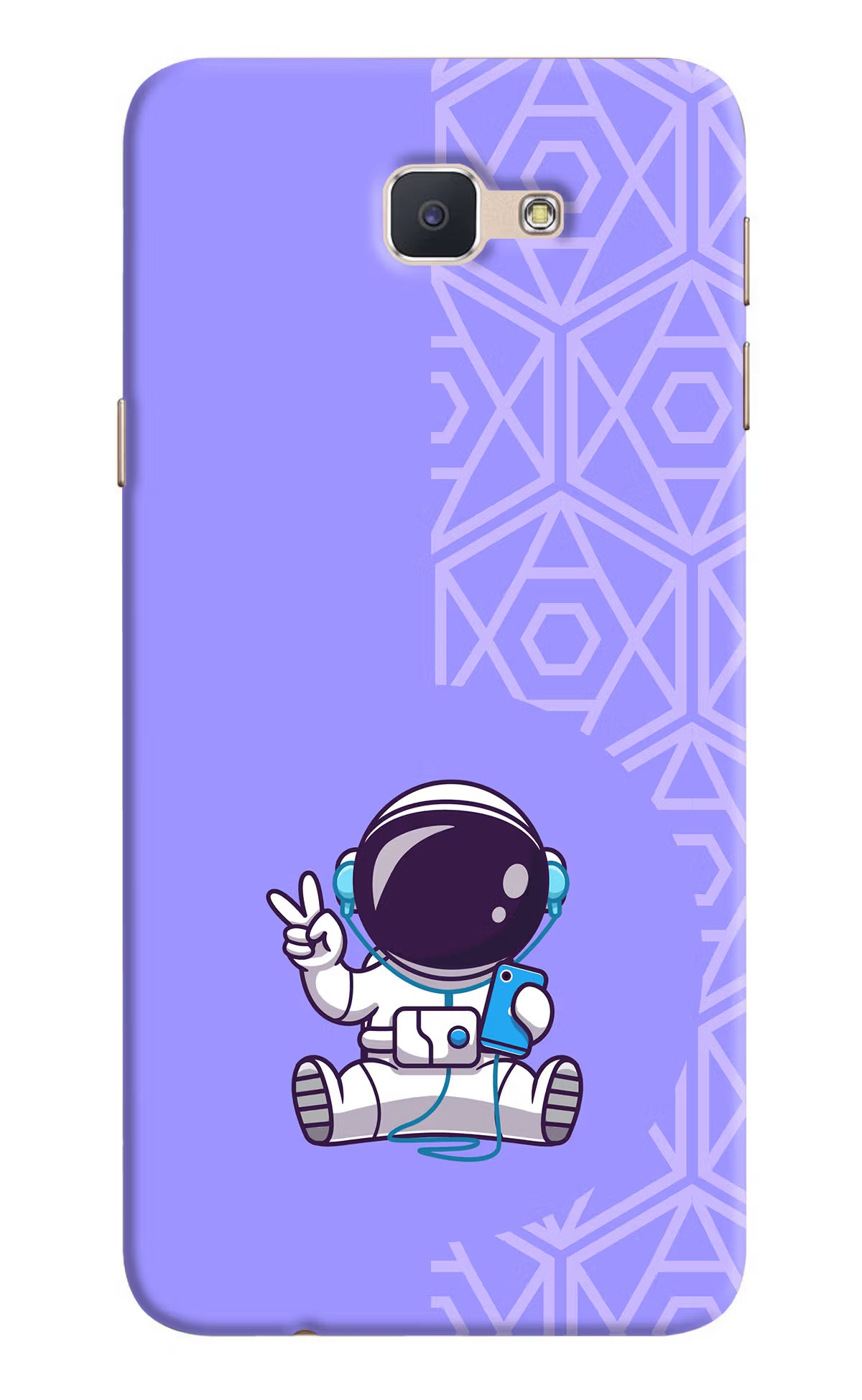 Cute Astronaut Chilling Samsung J7 Prime Hard Case Back Cover by Casekaro