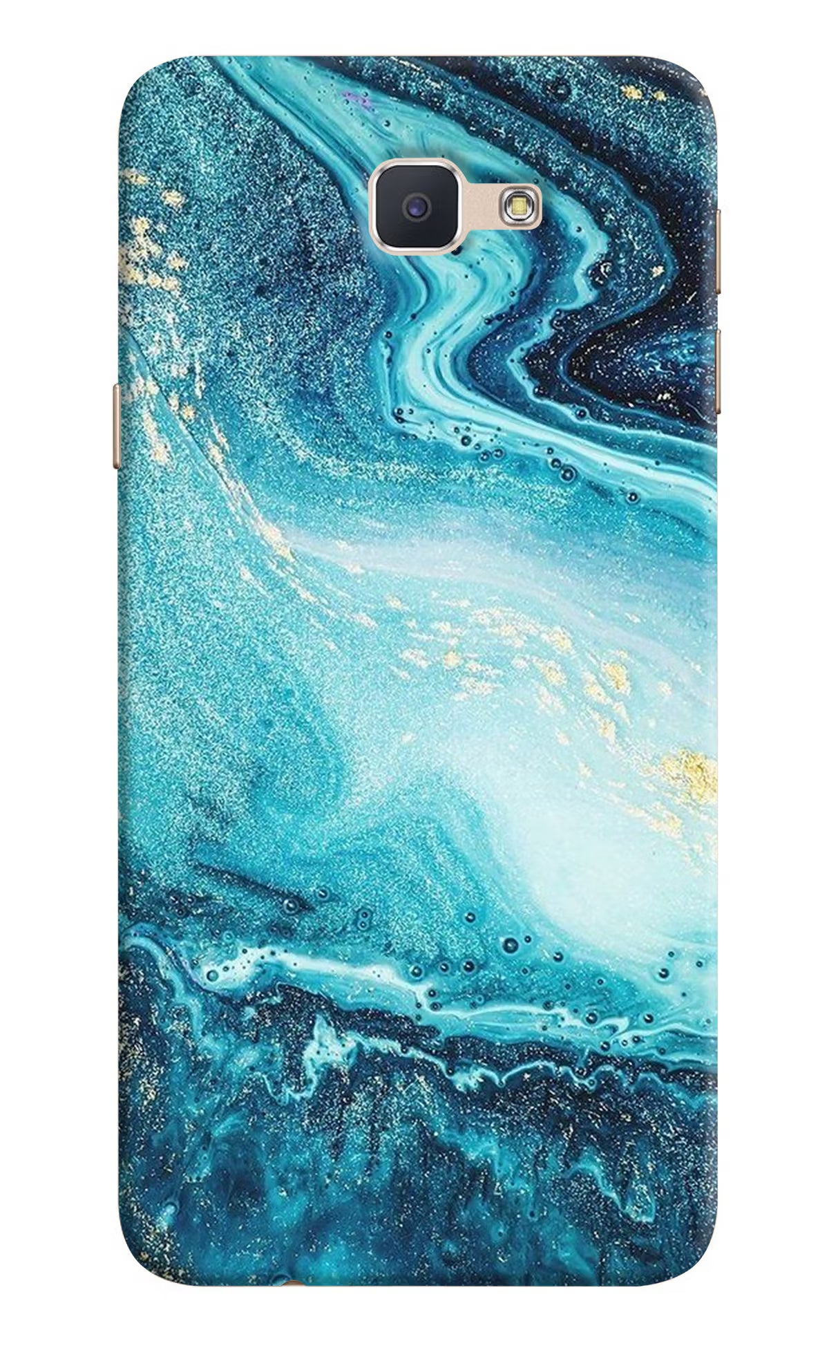 Blue Glitter Marble Samsung J7 Prime Hard Case Back Cover by Casekaro