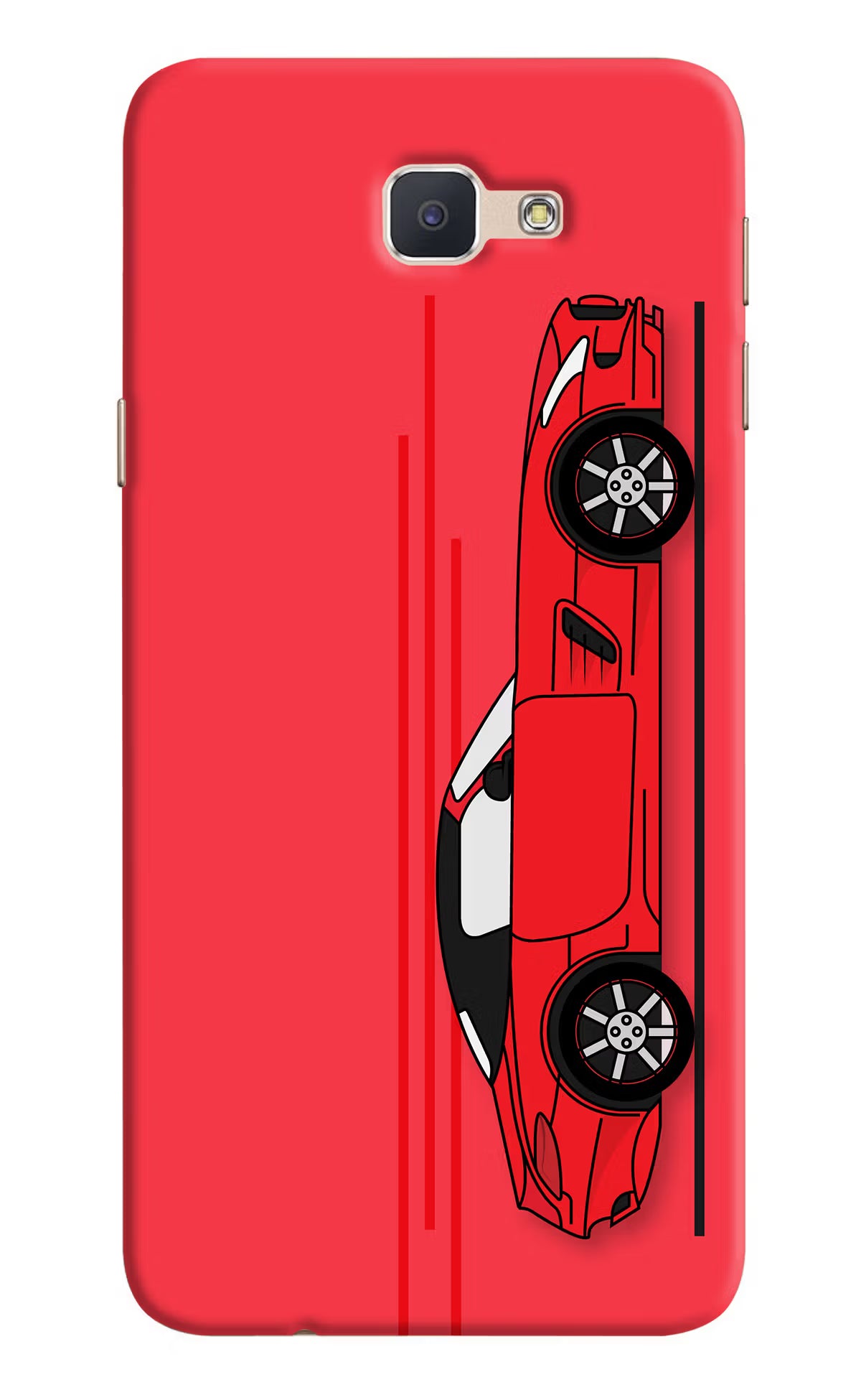 Red Velocity Samsung J7 Prime Hard Case Back Cover by Casekaro