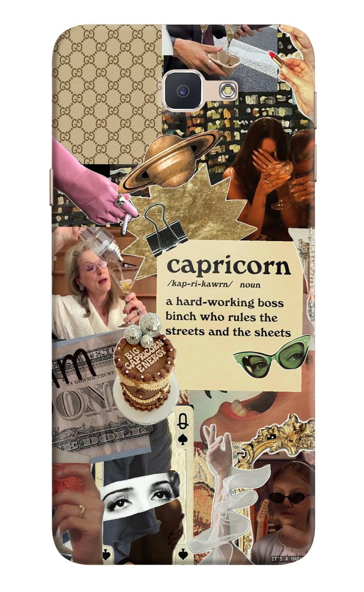 Capricorn Zodiac Samsung J7 Prime Hard Case Back Cover by Casekaro