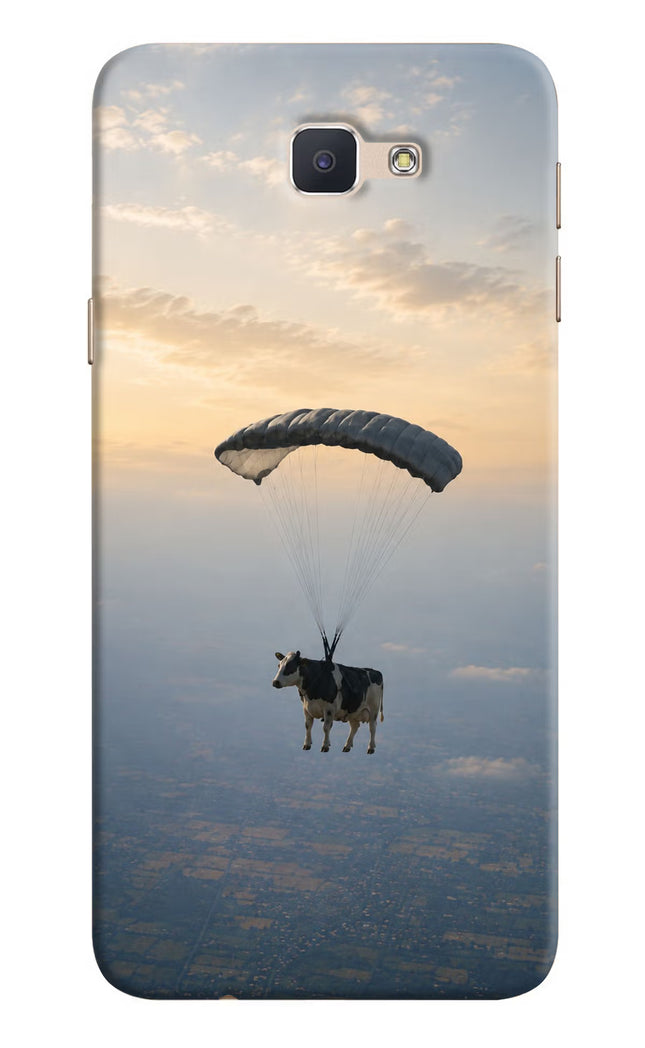 Skydiving Cow Samsung J7 Prime Hard Case Back Cover by Casekaro