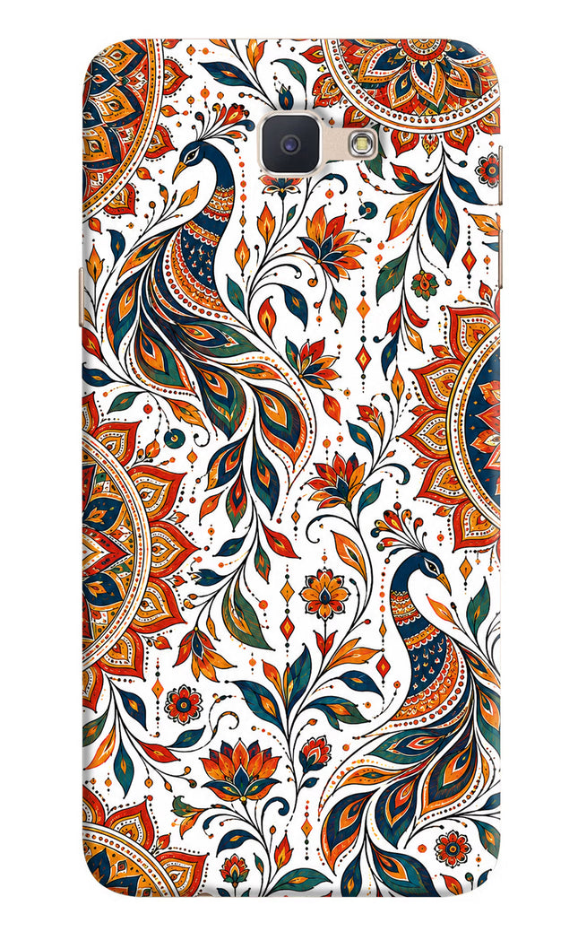 White Mayura Samsung J7 Prime Hard Case Back Cover by Casekaro