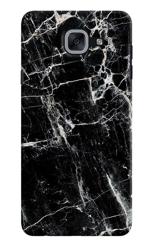 Black Marble Texture Samsung J7 Max Hard Case Back Cover by Casekaro